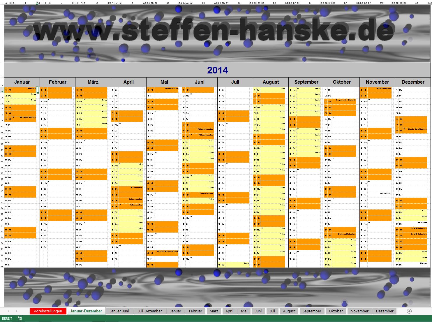 Kalender Jahressicht